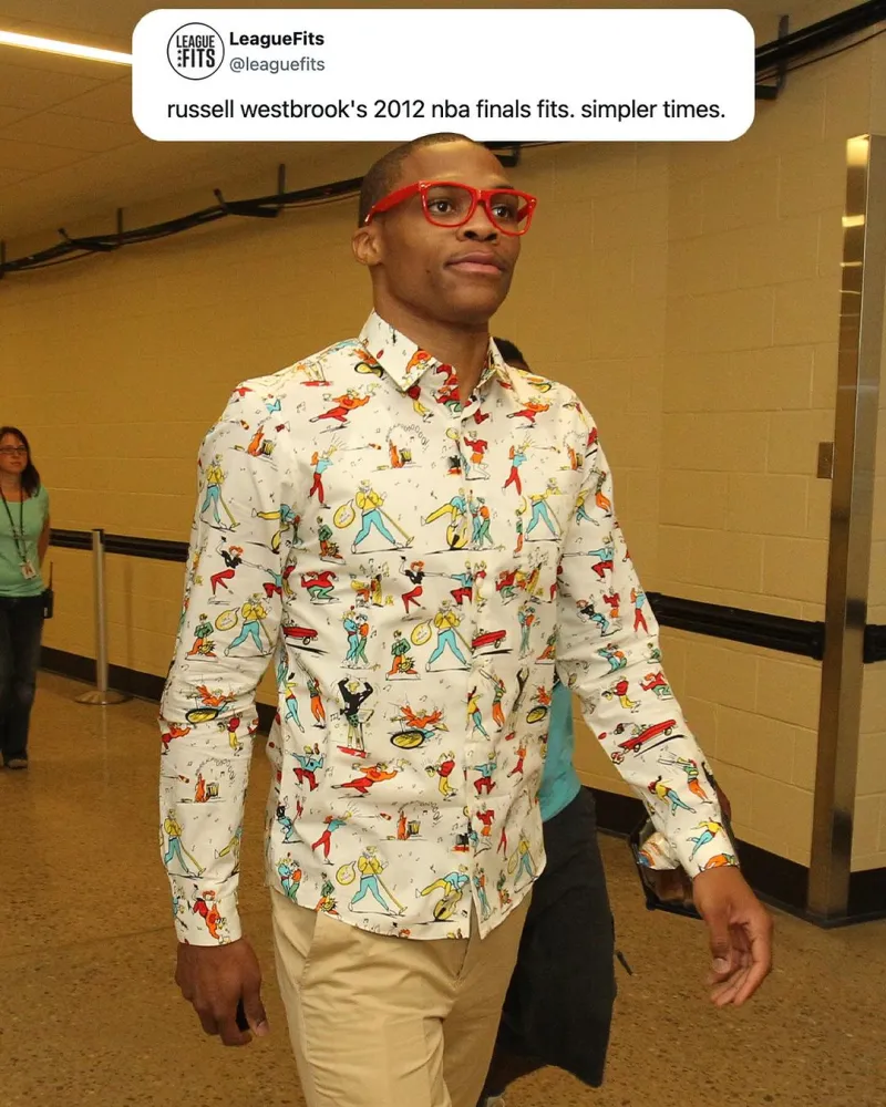 潮流男神！美媒揭秘威少2012年总决赛穿什么：更简单的时代